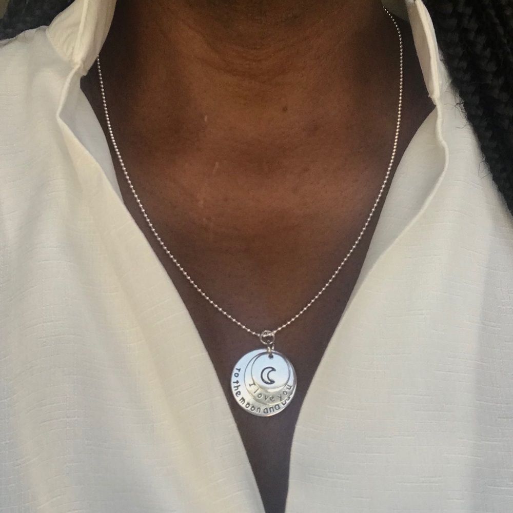 Necklace Antique Silver Plated Crescent